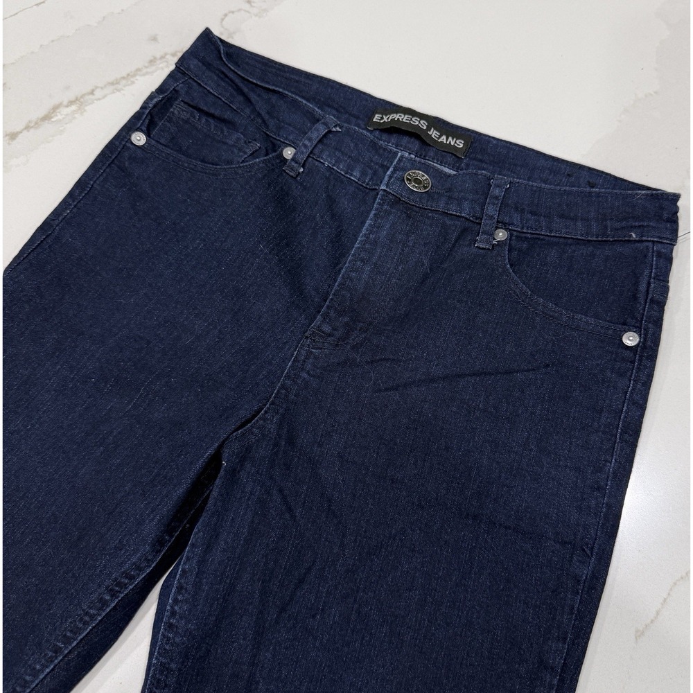 Express Jeans Womens 8 Blue Dark Wash Ankle Legging High Rise 90s City Preppy